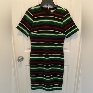 MICHAEL KORS | Black & Green Striped Dress